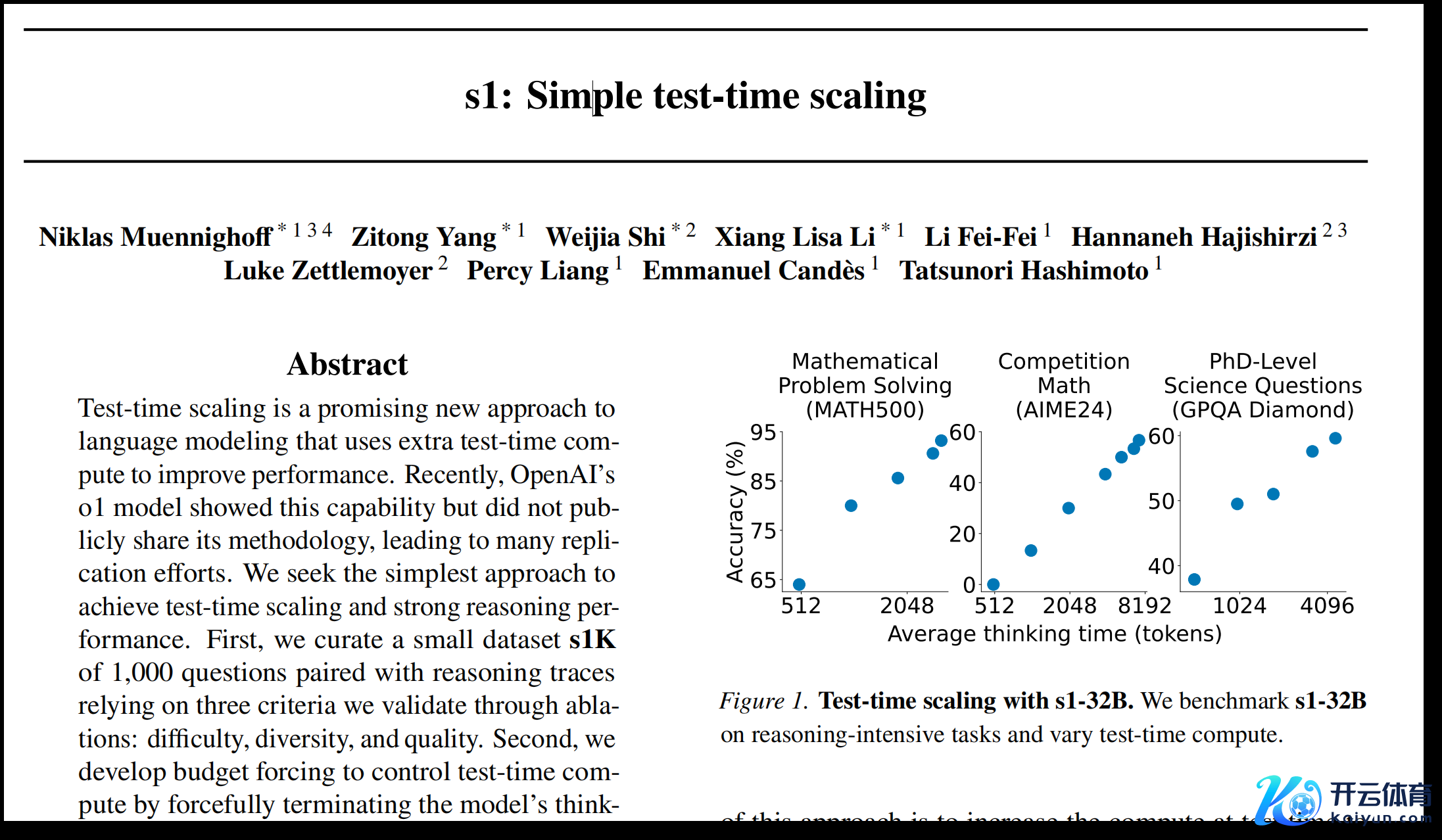 图片来源：论文《s1: Simple test-time scaling》