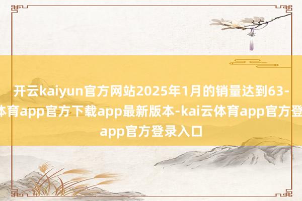 开云kaiyun官方网站2025年1月的销量达到63-kai云体育app官方下载app最新版本-kai云体育app官方登录入口