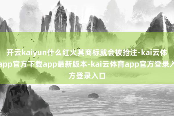 开云kaiyun什么红火其商标就会被抢注-kai云体育app官方下载app最新版本-kai云体育app官方登录入口