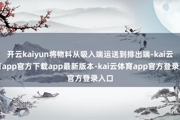 开云kaiyun将物料从吸入端运送到排出端-kai云体育app官方下载app最新版本-kai云体育app官方登录入口